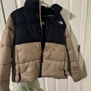 The North Face Puffer Jacket - Black and Tan